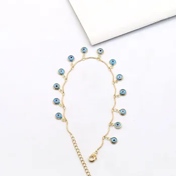 Europejskich i amerykańskich popularne biżuteria devil ' s eye podwójny przełącznik nożny bransoletka moda niebieski oko kostkę kobieta uliczny modny trend biżuteria