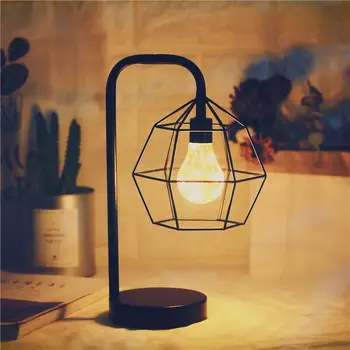 LumiParty LED drut miedziany lampka nocna lampa stołowa wystrój domu geometryczna forma dekoracji sypialni