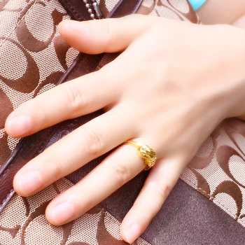 Moda Elegancka Serce Pierścień 925 Srebro Regulowany Rozmiar Palec Kobiety Pierścień Złoty Prezent Ślubny Biżuteria