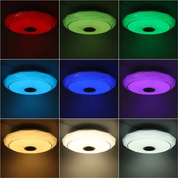 114 LED Music lampy sufitowe 76 W RGB Home lighting bluetooth APP Light sypialnia lampy Smart, lampa sufitowa+pilot zdalnego sterowania AC85-265V