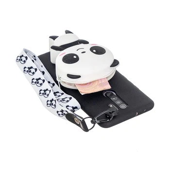 3D kreskówka portfel etui do telefonu Xiaomi Redmi 9 10X 5G miękki TPU Silicone portfel torba Panda odporna na wstrząsy etui Fundas Coque