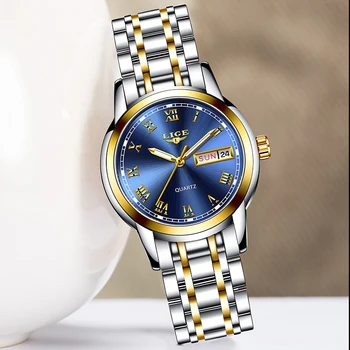 LIGE damskie zegarki proste zegarek ze stali nierdzewnej dorywczo mody zegarki damskie sportowe wodoodporne zegarki damskie Relogio Feminino