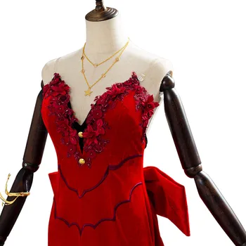 Final Fantasy FF Aerith Gainsborough cosplay kostium dorosłe kobiety dziewczyny czerwona sukienka Sukienka Halloween kostiumy karnawałowe
