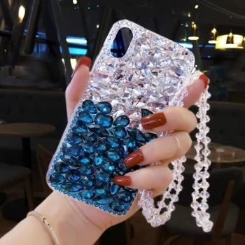 Bling Rhinestone Crystal Diamond Fox i miękka tylna pokrywa telefonu etui do Samsung Galaxy S6 S7 S8 S9 S10 S11 plus Note 5 8 9 10