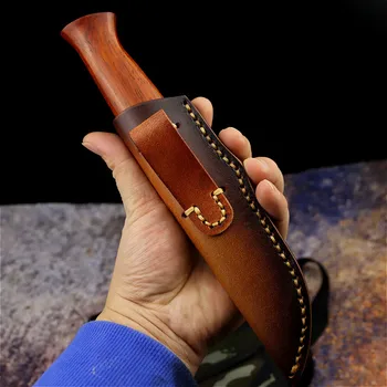 Wysokiej jakości japoński importowane Damascus kolekcjonerski prosty nóż czerwony сандаловый ostry nóż myśliwski taktyczny nóż do bliskiej obrony