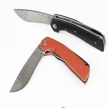 Nowy VG-10 Damascus nóż polowanie 3 kolory import czarny Kuźnia kemping narzędzie nóż składany G10 uchwyt otwarty nóż do samoobrony