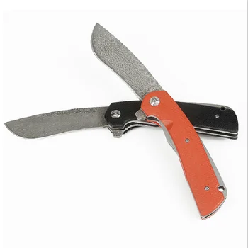 Nowy VG-10 Damascus nóż polowanie 3 kolory import czarny Kuźnia kemping narzędzie nóż składany G10 uchwyt otwarty nóż do samoobrony