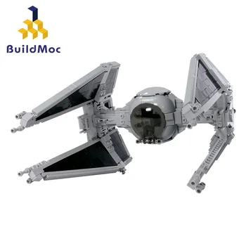 Buildmoc Star Series model Wars TIE Fighter Interceptor Building Blocks zgodne z cegły zabawki edukacyjne dla dzieci, prezenty