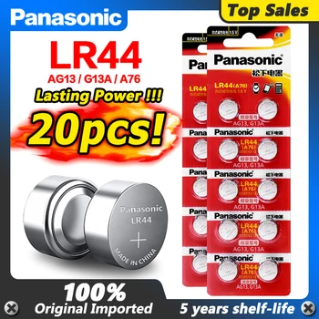 Panasonic 20pcs 1,5 V AG13 A76 G13A LR44 LR1154 357A SR44 Button Cell Battery lr44 baterie litowe monety baterii