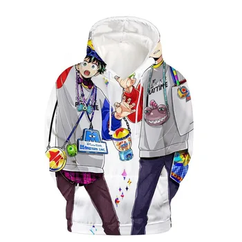 Odzież męska My Hero Academia Man Clothings Cartoon Anime Hooded Hoodies Trend Casual Cotton 3D Printed Adult Midoriya Izuku