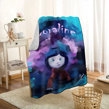 HEARMNY Coraline Girl Blanket Super Soft Warm Kwacze Fabric Blanket For Couch Throw Travel Adult Blanket