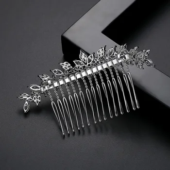 SLBRIDAL luksusowy modny Bolec instalacja sześciennych cyrkon ślub grzebień do włosów ślubne nakrycia głowy kobiety dziewczyny biżuteria akcesoria do włosów