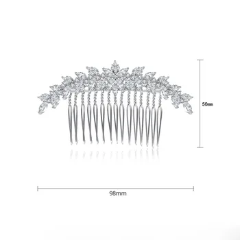 SLBRIDAL luksusowy modny Bolec instalacja sześciennych cyrkon ślub grzebień do włosów ślubne nakrycia głowy kobiety dziewczyny biżuteria akcesoria do włosów