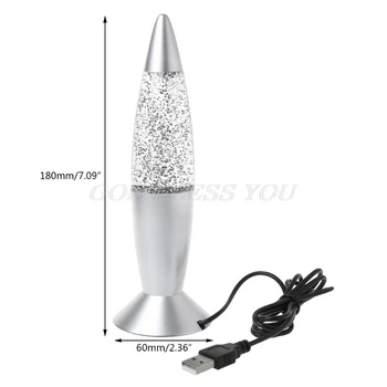 Nowy marka 1szt 3D rakieta wielokolorowy zmieniająca się Лавовая lampa LED RGB Glitter Party Mood Night Light prezent Świąteczny stolik lampka nocna