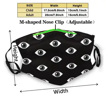 Oczy Szeroko Otwarte - Na Czarnym Modnej Druku Wielokrotnego Użytku Zabawny Pm2.5 Filtr Usta Maska Do Twarzy Oczu Wzór Widzieć Widzieć Szeroko