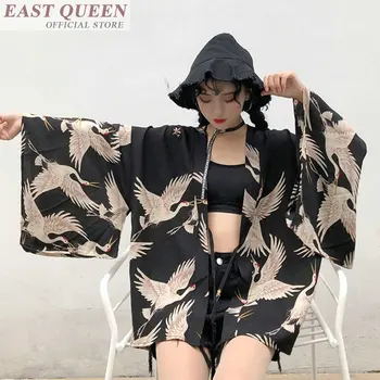 Damskie topy i bluzki 2019 harajuku kawaii koszula ulica japoński odzież strój kimono sweter damska bluzka yukata kobiety AA002