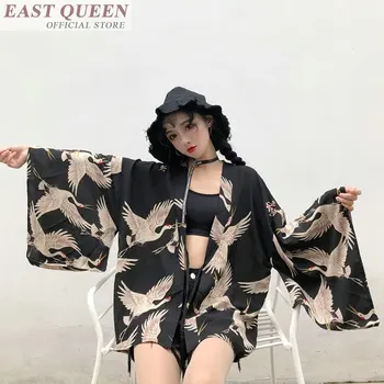 Damskie topy i bluzki 2019 harajuku kawaii koszula ulica japoński odzież strój kimono sweter damska bluzka yukata kobiety AA002
