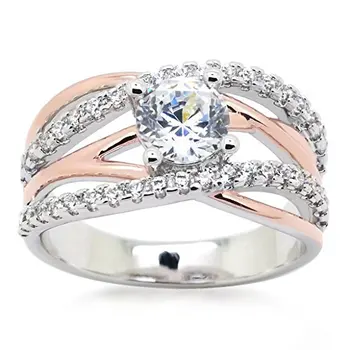 Damskie biżuteria różowe srebrne obrączki dla par 925 srebro retro diamentowe pierścienie wypełnione damskie luksusowe obrączki