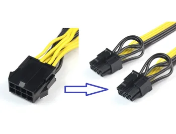 100pcs adapter wtyk zasilania PROCESORA 8 Pin do karty graficznej Dual PCI-E PCIe 8 Pin 6+2 gniazdo zasilania splitter kabel 20cm