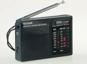Wysokiej jakości TECSUN R-202T radio przewodnik AM FM TV audio radio Czarny przenośny Darmowa wysyłka