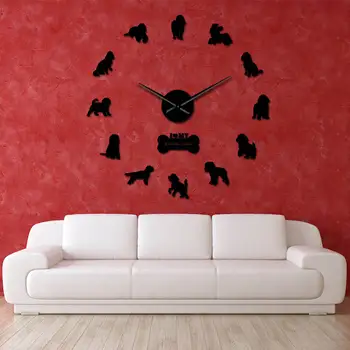 Cockapoo pies rasy nowoczesny zegar ścienny DIY sztuczny Beagle portret dla miłośników psów zegar ścienny Zegar niepowtarzalny design