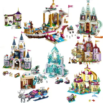 Disney cegły Лепининг dziewczyna księżniczka Disneye Księżniczka przyjaciel seria bloki frozeninglys model zabawki dzieci dziewczyna prezent