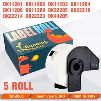 5 rolek kompatybilny Brother etykiety DK-11204 DK-22205 DK-22223 do drukarki etykiet QL-550 QL-560VP QL-570 QL-580N labeler White Paper