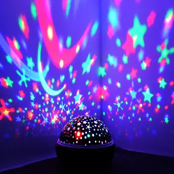 USB ładowanie lampki nocne sypialnia dla dzieci kolorowe projekcji rozgwieżdżone niebo lampa wirowania gwiazdy Księżyc romantyczna szafka atmosfera światła