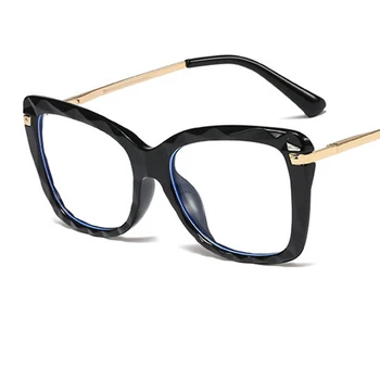 2019 luksusowe przezroczyste przezroczyste soczewki okulary ramka kobiety rocznika projektant marki retro damskie okulary ramki moda duże punkty