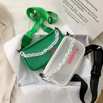 Yuhua, 2020 new fashion handbags, vintage transparent korean version bag, trend women shoulder bag, casual woman messenger Bag.