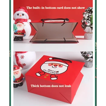 3 rozmiar Multifuntion christmas gift bag duży festiwal boże Narodzenie torba papierowa z uchwytem 30X26X12CM Santa worek christmas gift box