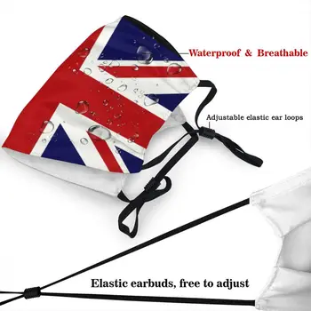 Union Jack flaga wielkiej Brytanii jednorazowa maska do twarzy anty mgła przeciwpyłowa osłona Mężczyźni Kobiety respirator usta-муфель