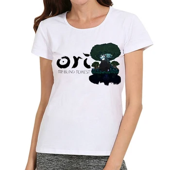 Kobiety Ori i ślepy las koszulka dziewczyny biały kolor Ori i ślepy logo t-shirt topy, koszulki t-shirt Damskie koszulki gra