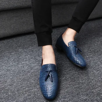Gorąca wyprzedaż buty Męskie modne tkaniny biznesowe męskie skórzane buty wygodne codzienne buty na płaskiej podeszwie, męskie buty ślubne plus size 38-47