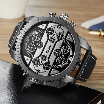 Oulm cztery strefy czasowe Męskie kwarcowy zegarek super duża tarcza faux zegarki sportowe, zegarki marki luksusowe mężczyzna zegarków wojskowych relogio