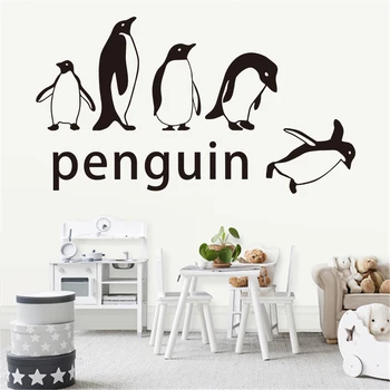 Ładny mały pingwin naklejka ścienna niestandardową nazwę użytkownika zwierzę plac zabaw, artystyczne zdobienie ściany naklejki U999