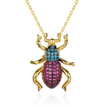 Modny kolorowy cyrkonia Mrówka wisiorek naszyjnik Naszyjnik dla Pani kobiety biżuteria kostium biżuteria prezent(jewelora NE102777 )