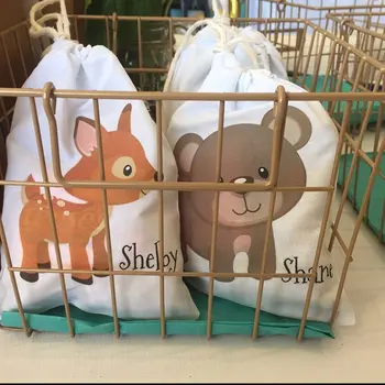 Wykonany na zamówienie dowolny kreskówka Las Zwierzęta Leśne Dzieci urodziny szkoła partia rzecz torby upominkowe,prysznic dziecka chrzciny prezenty w worki