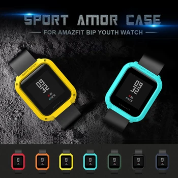 Dla Amazfit Bip Watch Case Protector Huami sztywny pancerz pokrywa Bip Lite Bip S Midong zderzak PC Shell kolorowe dla Xiaomi