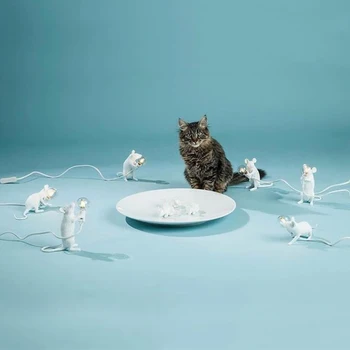 2020 europejski styl twórczy mini zwierząt mysz lampa do salonu Sypialnia przemysłowy styl Mouselamp mysz lampa stołowa