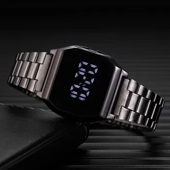 Damskie zegarki luksusowe cyfrowy elektroniczny led zegarek złoty srebrny dial pasek do zegarka ze stali nierdzewnej zegarki sportowe zegarki reloj mujer