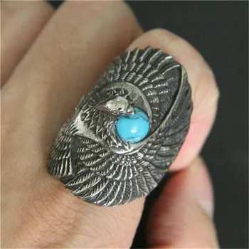 Wsparcie Dropship rozmiar 8-13 ogromny orzeł pierścień ze stali nierdzewnej 316L biżuteria grupa Partii Niebieski Oko pierścień