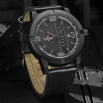 Męskie nowe zegarki luksusowe top marka NAVIFORCE Sportowe kwarcowy zegarek męskie skórzane wodoodporne data analogowy zegarek męski Relogio Masculino