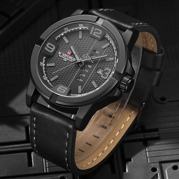 Męskie nowe zegarki luksusowe top marka NAVIFORCE Sportowe kwarcowy zegarek męskie skórzane wodoodporne data analogowy zegarek męski Relogio Masculino