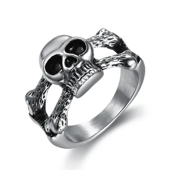 Mężczyźni i kobiety Vintage stal nierdzewna pierścień czaszka punk rock styl palec biżuteria dla dobrych znajomych
