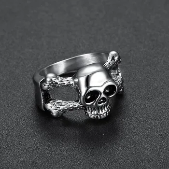 Mężczyźni i kobiety Vintage stal nierdzewna pierścień czaszka punk rock styl palec biżuteria dla dobrych znajomych