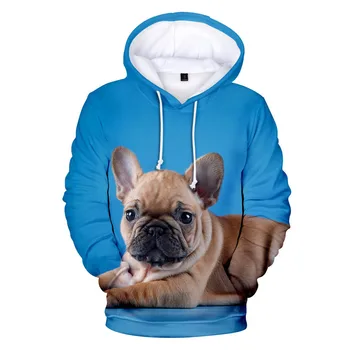 Buldog francuski bluzy moda męska casual zima bluza z kapturem 3D pełna print pies marka projekt Damskie bluzy z kapturem