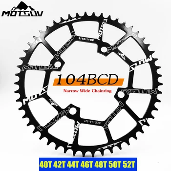MOTSUV rower aluminiowy Chainring 104BCD 40T 42T 44T 46T 48T 50T 52T rower górski koło łańcuchowe rower MTB korby rowerowe części