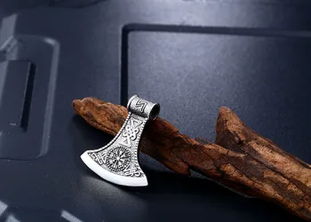 Tytanowy Viking Amulet biżuteria topór norweski Viking Thor Młot Маммен wisiorek naszyjnik dla mężczyzn chłopców