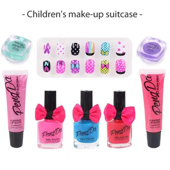 Dzieci makijaż zestaw udawać grać zabawki nietoksyczny zmywalny lakier do paznokci, pomadka, kosmetyki dla dzieci księżniczka ubierz prezent na urodziny